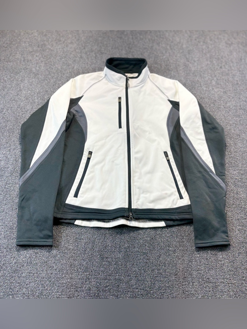 Elevate Sport Women's Sz S Softshell Jacket Jozani Hybrid Softshell White/ Gray